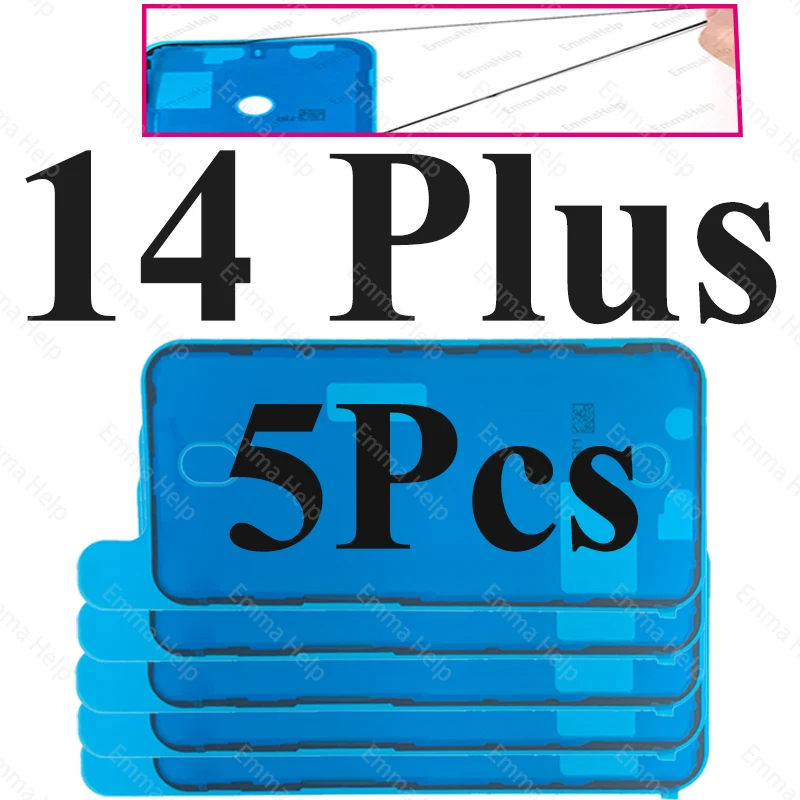 5pcs Waterproof Sticker for iPhone 16 Pro Max 15 14 13 12 11 XS X XR 8 7 6 Plus Seal Adhesive Pre-Cut LCD Screen Frame Tape Glue