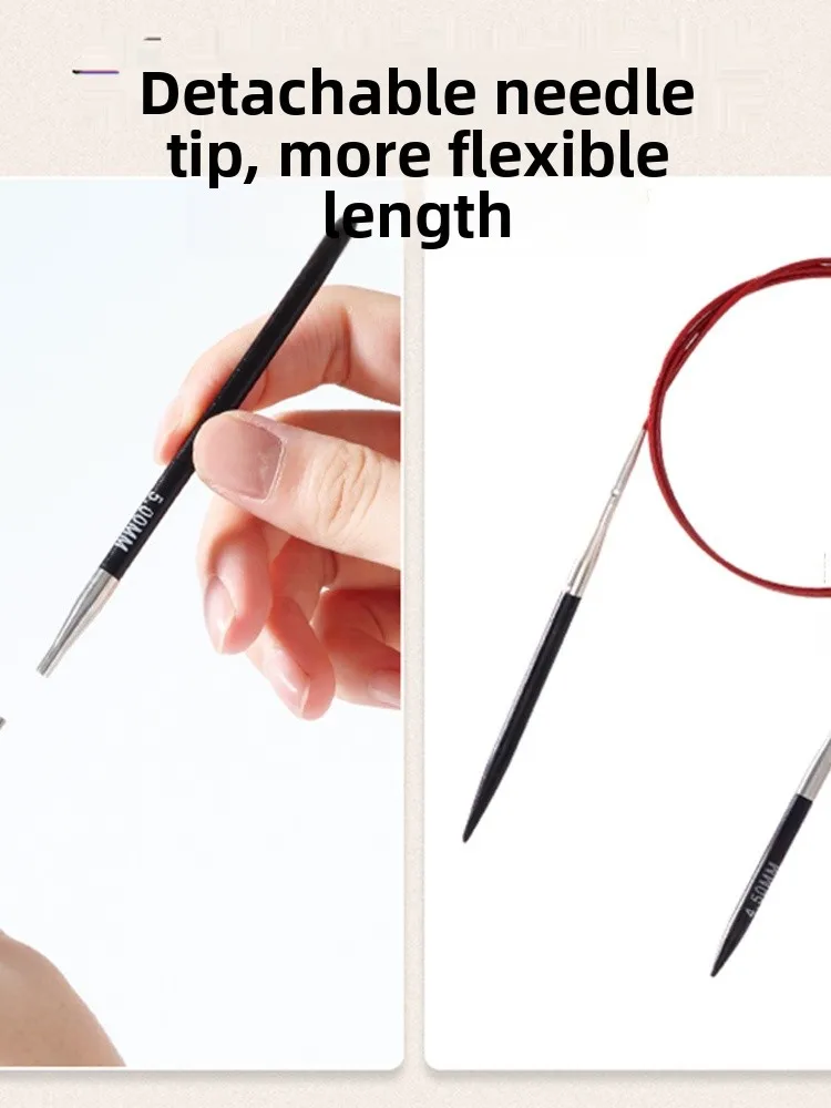 

Bla Ebony Circular Needle Hand Knitting Sweater Needle Detachable Single Needle Head DIY Tool Home Textile Sewing Tool
