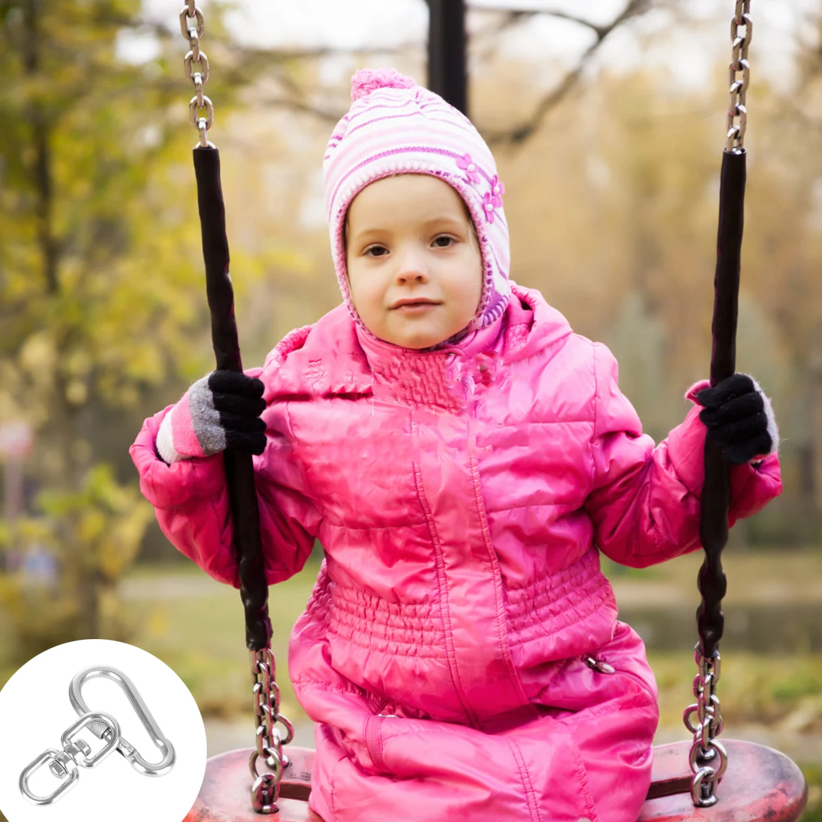 

Hammock Hook Swing Chair Heavy Duty Stainless Steel 360 Degree Rotating Hooks Suitable Indoors Outdoors Gymnastics Rings Porch