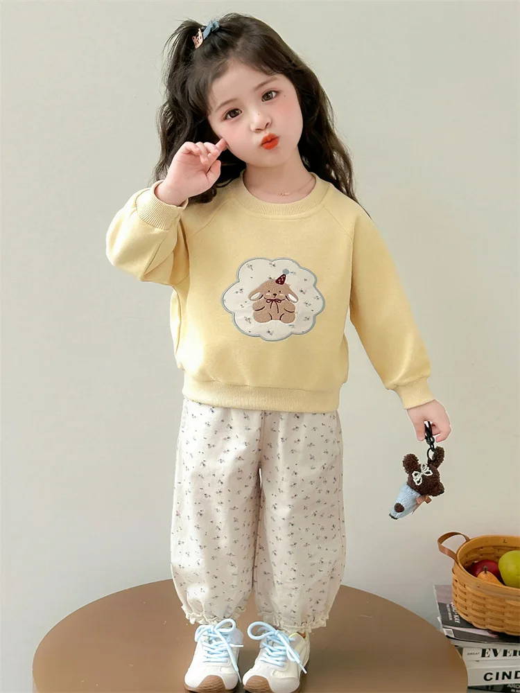 

Girls' Sweatshirt Set for Spring and Autumn2025New Children's Clothes Girl Baby Autumn Casual Sports Two-piece Set