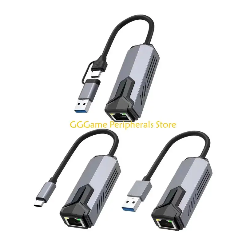 

U55B 5000Mbps Ethernet Adapter Gigabit Networking Adapter RJ45 to Type C USB3.0