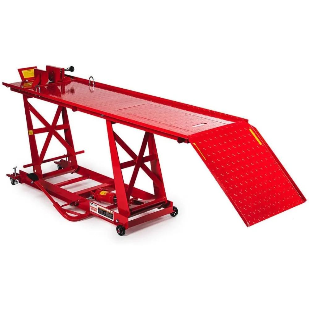 Hydraulic Motorcycle Lift, 1000 LB Capacity Lift Hoist Jack Stand, for Mechanics, Workshops, and Homes
