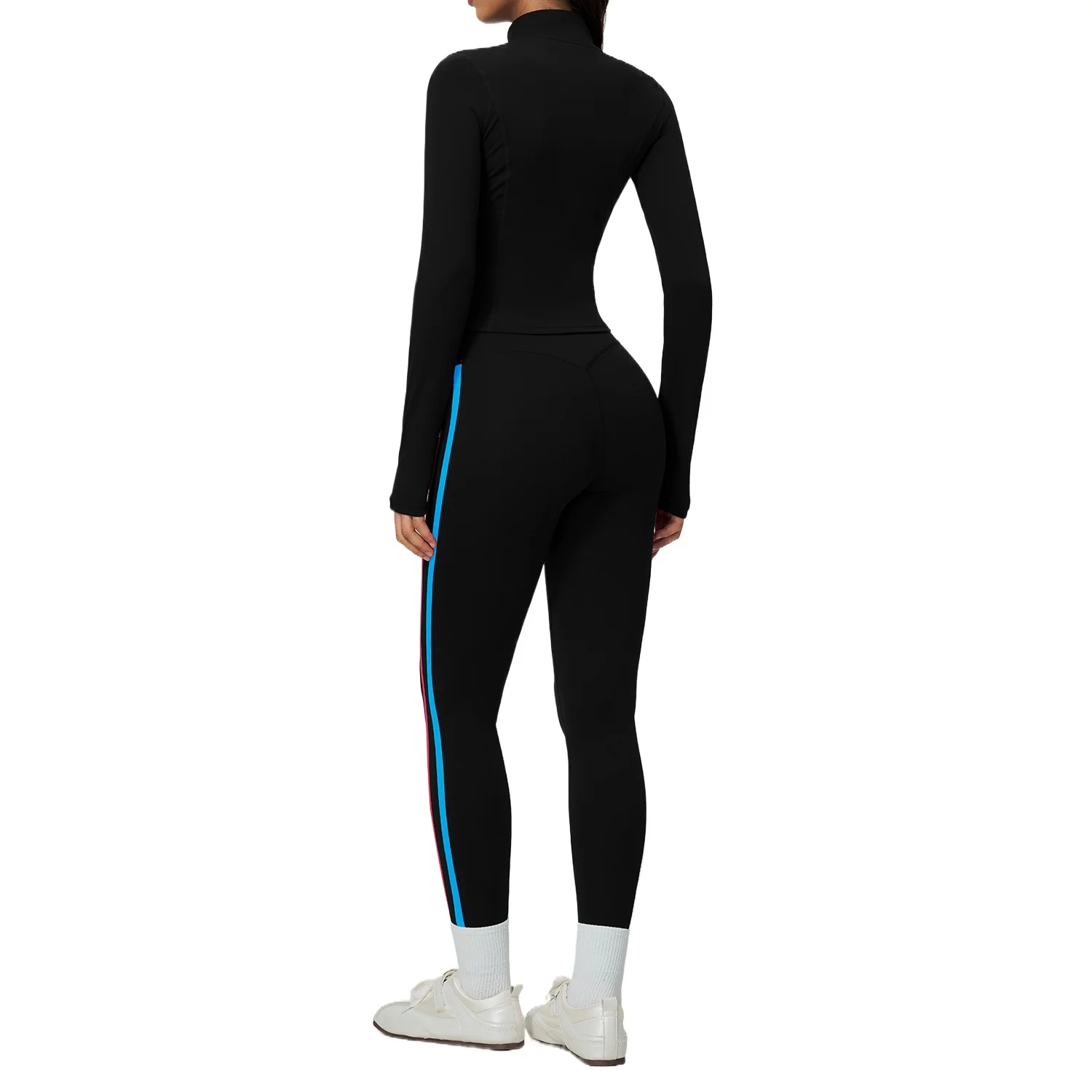 Pers LOGO custom women's new yoga clothes, stand-up collar jacket quick-drying running fitness clothes sports three-piece set
