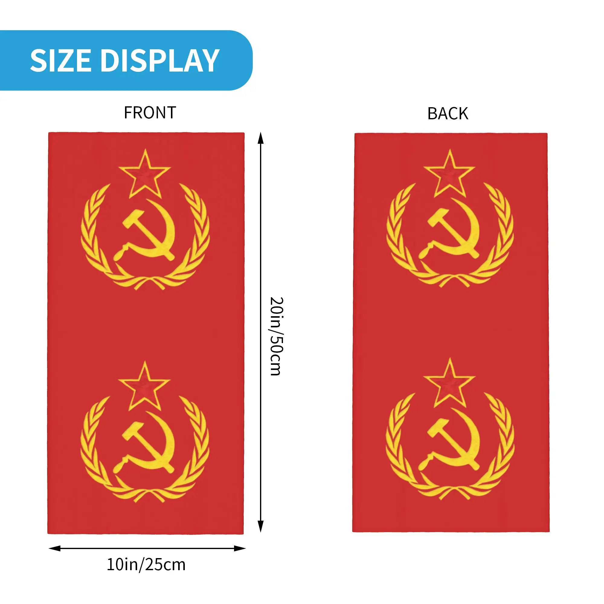 Custom USSR Hammer And Sickle CCCP Russian Soviet Flag Bandana Neck Warmer Women Men Winter Hiking Ski Scarf Gaiter  Face Cover