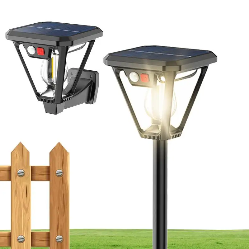 2pcs Solar Wall Lights Multifunctional Solar Wall Lamp Induction Waterproof Wall Mounted Camping Light For Porch Garden Deck