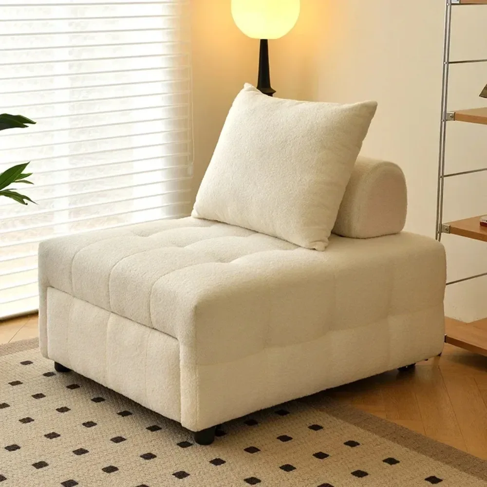 Cream Style Sofa Bed Single Tofu Block Module Foldable Dual-Purpose Living Room Retractable Reclining Muebles Home Furniture