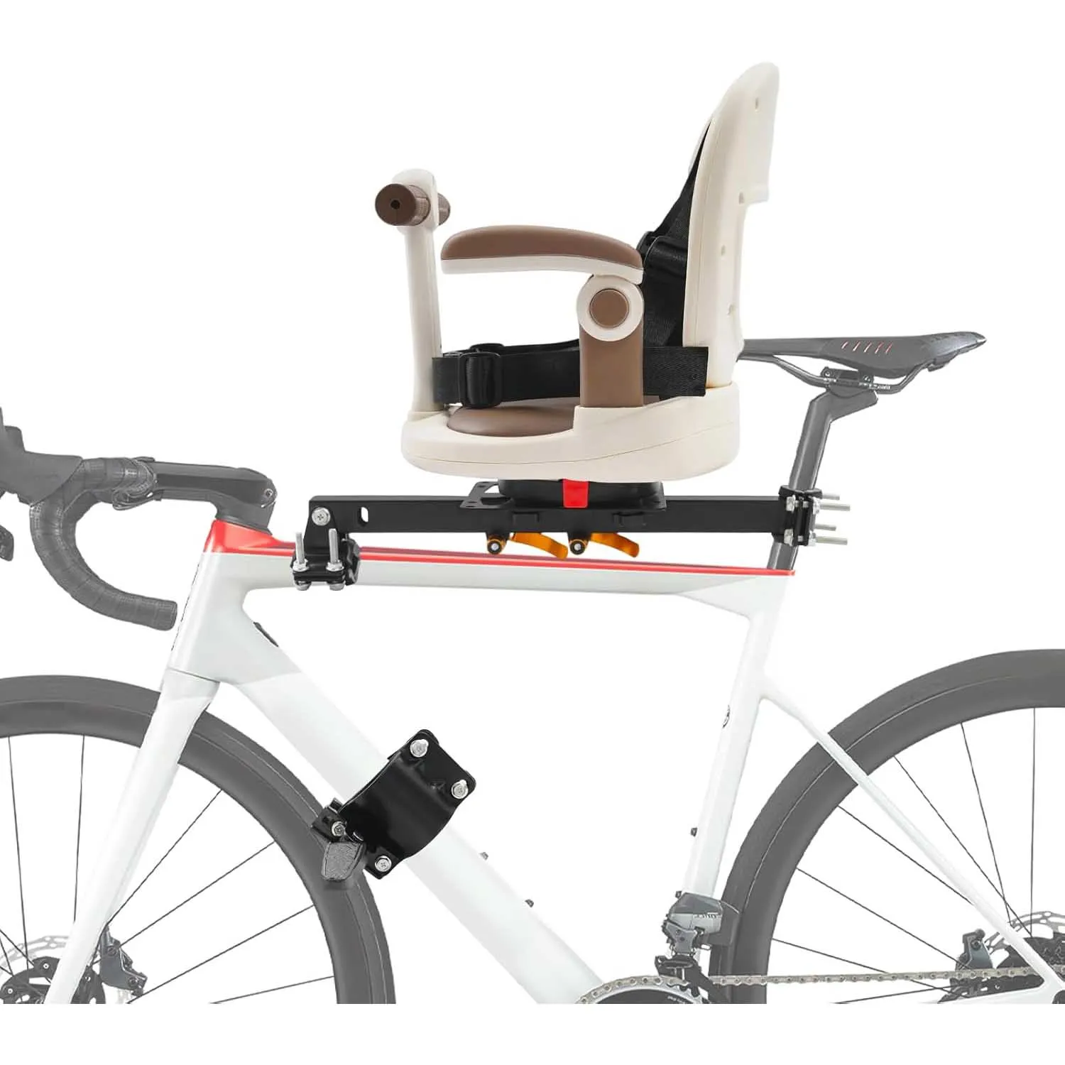 

Kids Bike Seat with Handlebar Attachment, Detachable Front Mounted Child Bicycle Seats with 360-degree Rotation for Children