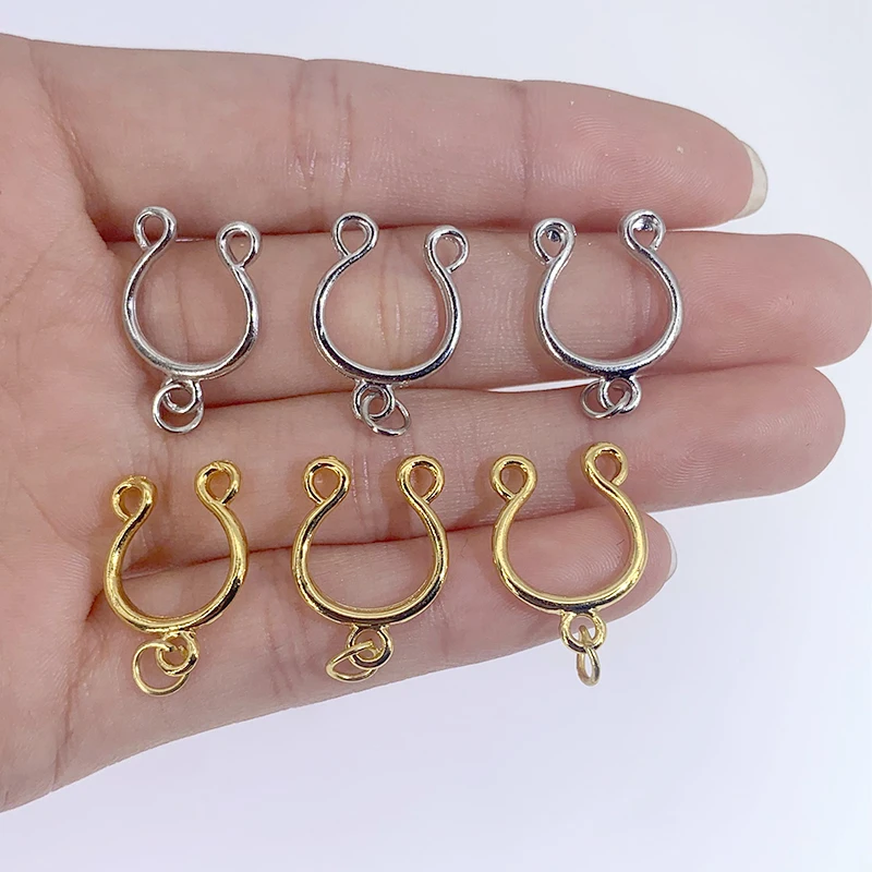 2Pcs 11mm Ushape Nipple Piercings Barbell DIY Part  Stainless Steel  Fake Nipple Shield Cover Fake Nipple Rings Body Jewelry