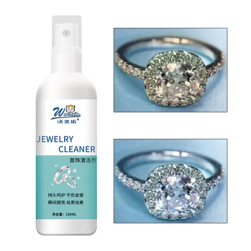 Jewelry Cleaner Spray Liquid Cleaning Solution For Jewelry Bath Deep Clean Headwear Cleaner Liquid For Ring Bracelet Necklace