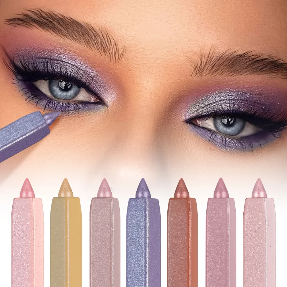 อายแชโดว์แบบแท่งกลิตเตอร์หลากสีพร้อมแหนบในตัว กันน้ำและกันเหงื่อ เอฟเฟกต์ชิมเมอร์แบบซ้อนกันได้สำหรับผู้เริ่มต้น