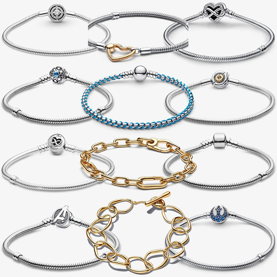 

2026 New 925 Silver Heart Shaped Sparkling Meteor Bead ME Chain Braided Leather Rope Bracelet DIY Exquisite Charm Jewelry Gift