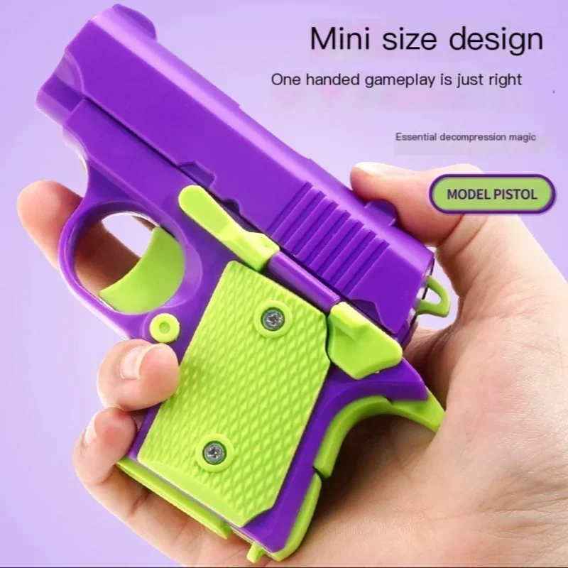 Nieuwe Aankomst Stress Relief Abs Plastic Mini 1911 3d Geprint Zwaartekracht Fidget Pistool Pistool Speelgoed Cadeau Promotie Speelgoed Voor Jongens