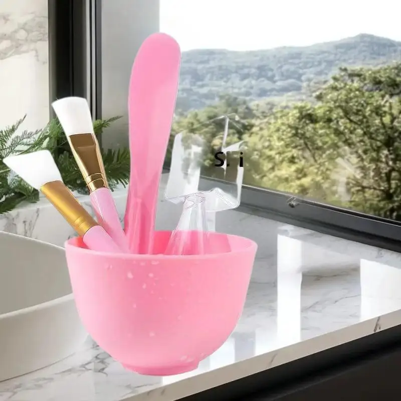 مجموعة أدوات العناية ببشرة الوجه من السيليكون، فرش قناع الوجه لصالونات التجميل، وعاء ملعقة، قناع الطين، فرشاة العناية بالبشرة، أدوات التجميل بنفسك