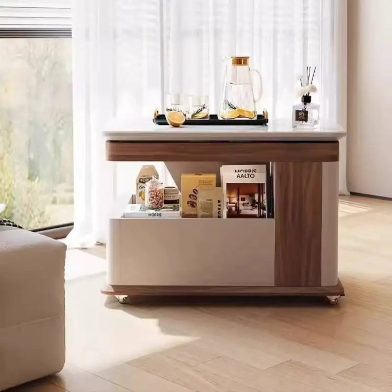 

Business Multifunction Coffee Tables Luxury Walnut Designer Lift Coffee Tables Modern Adjustable Mesa De Centro Sala Furniture