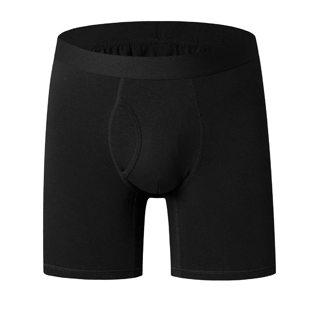 

Mens Cotton Long Underwear MidRise Sports Casual Boxer Briefs Simple Comfortable Sleep Bottoms Lengthening Wear Resistant Boxers