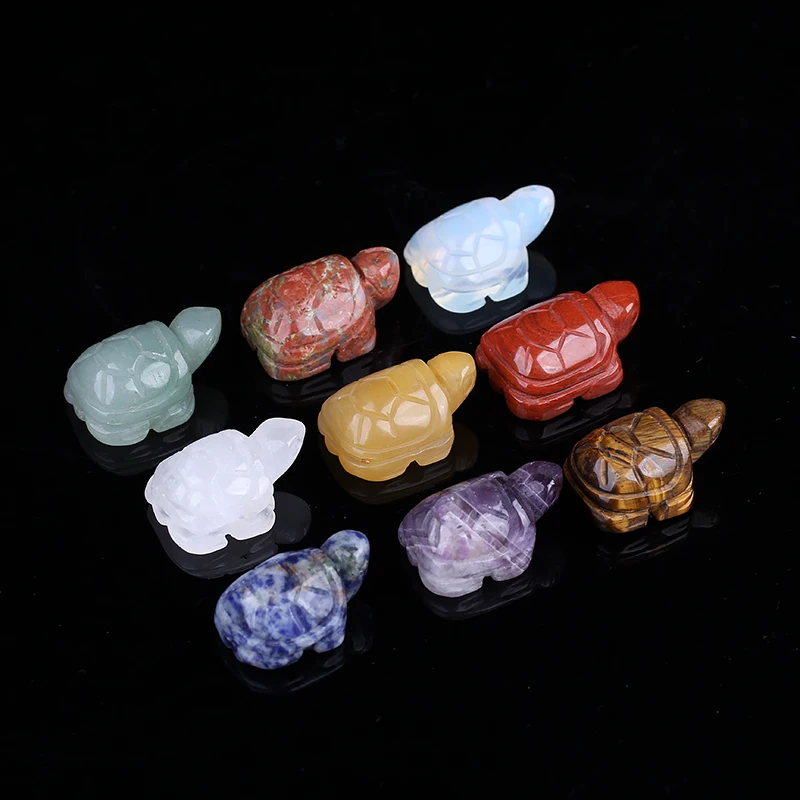 Natural Crystal Rough Stone Little Turtle Mineral Landscaping Desktop Ornament 28x18x10mm 8g