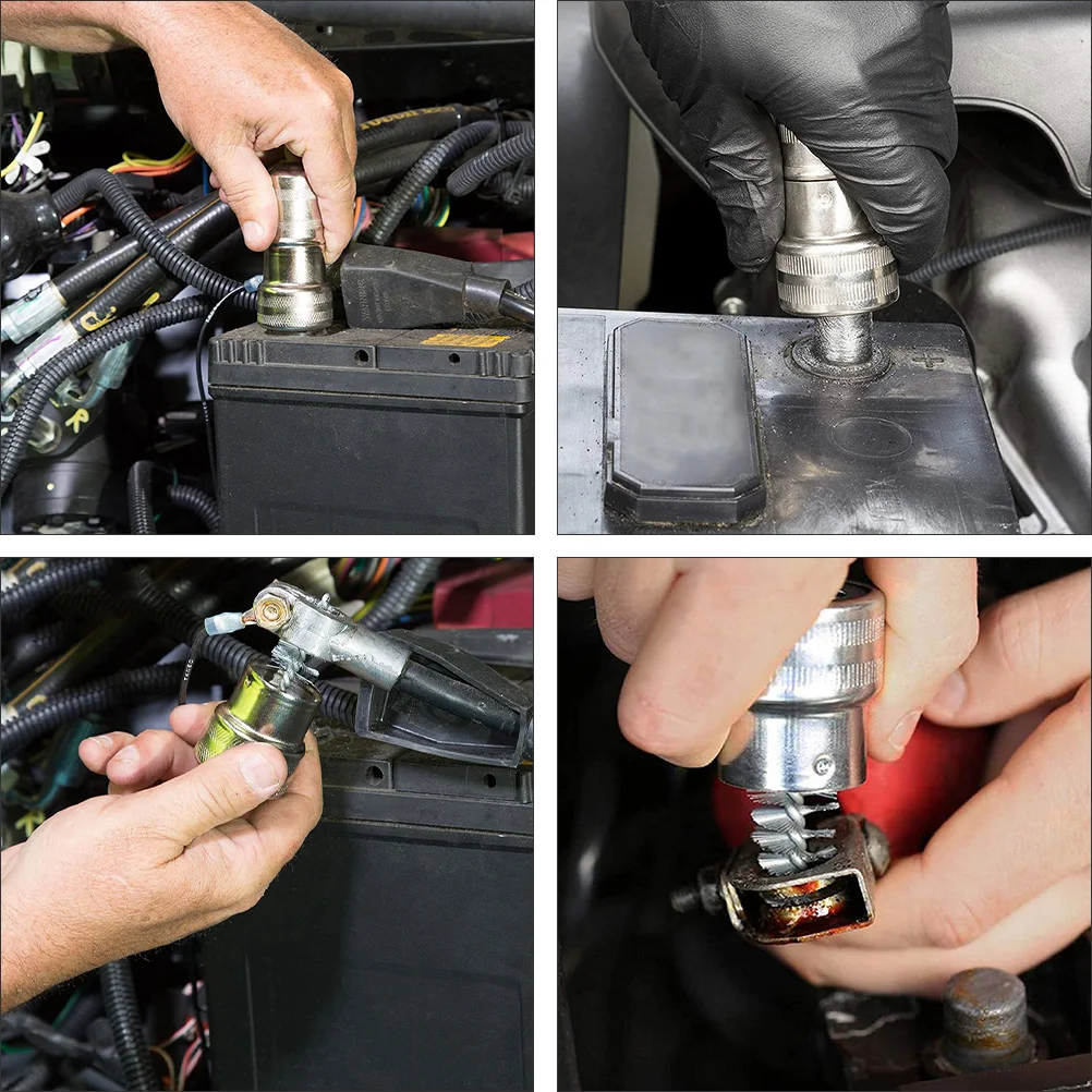 

2Pcs Terminal Brush Durable Steel Wire Auto Terminal Cleaners Car Cleaners Auto Supplies Truck Maintenance