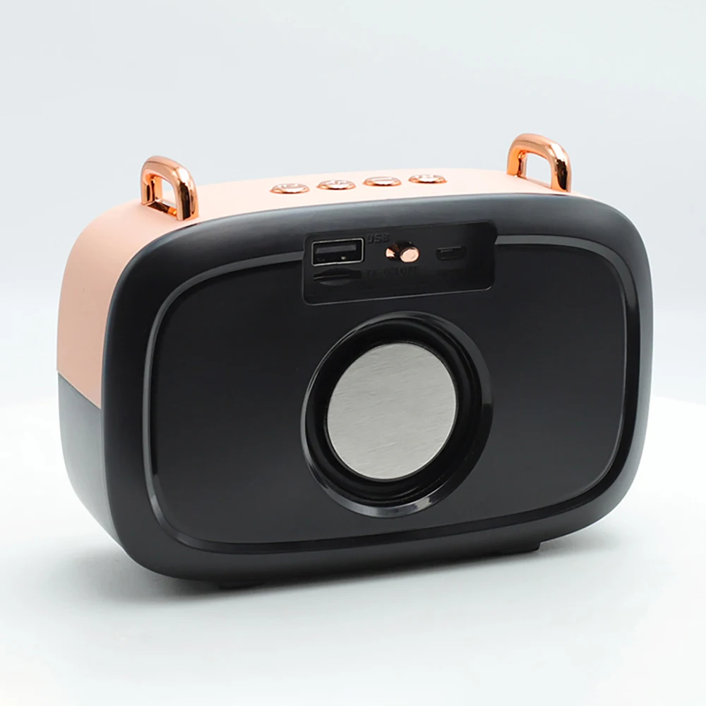 BS32D Wireless Pink Bluetooth Speaker Convenient Mini Speaker Outdoor Style Plug-in Type Subwoofer Rechargeable