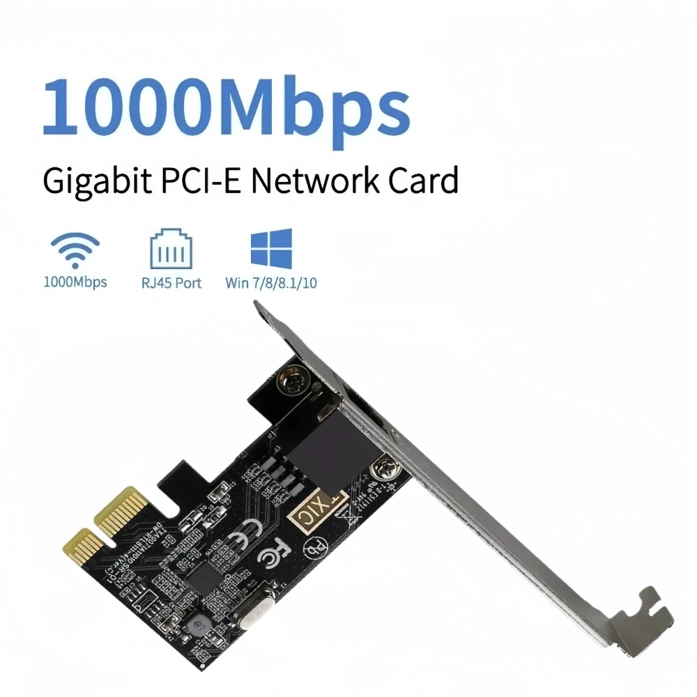 10M/100M/1000Mbps Network Card Gigabit Ethernet PCI Express Network Card RJ45 LAN Adapter PCI-E Converter for Desktop PC