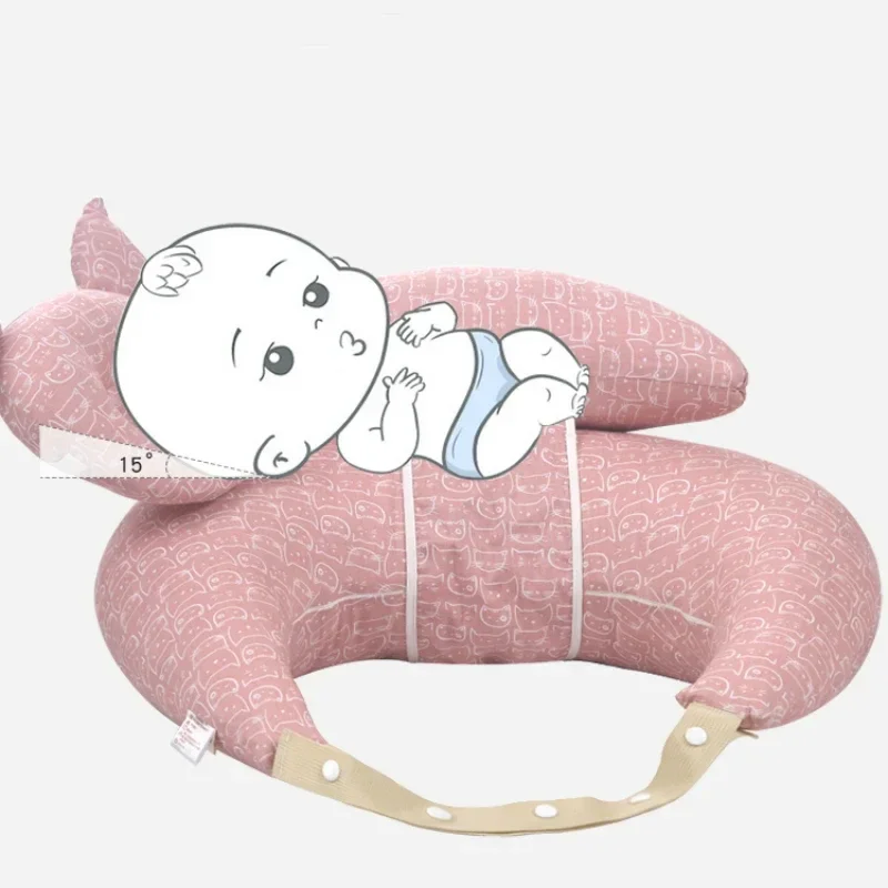 New Multifunctional Feeding Pillow Cartoon Pattern Soft Halter with Shoulder Strap U-Shaped Cushion Baby Breastfeeding Pillow