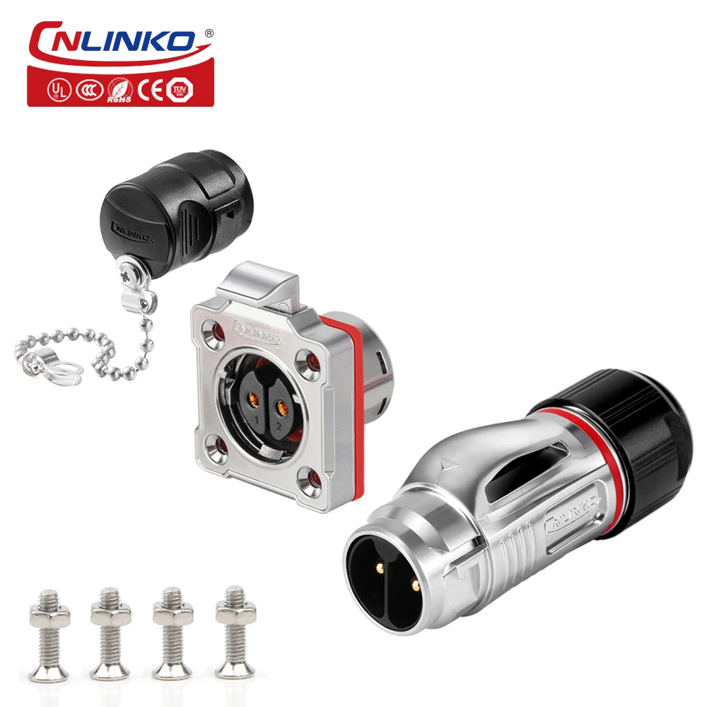 CNLINKO Waterproof Industrial M20 Aviation Connector 2 3 4 5 7 9 12 14 Pin Plug and Socket Panel Mount Metal Wire Connectors