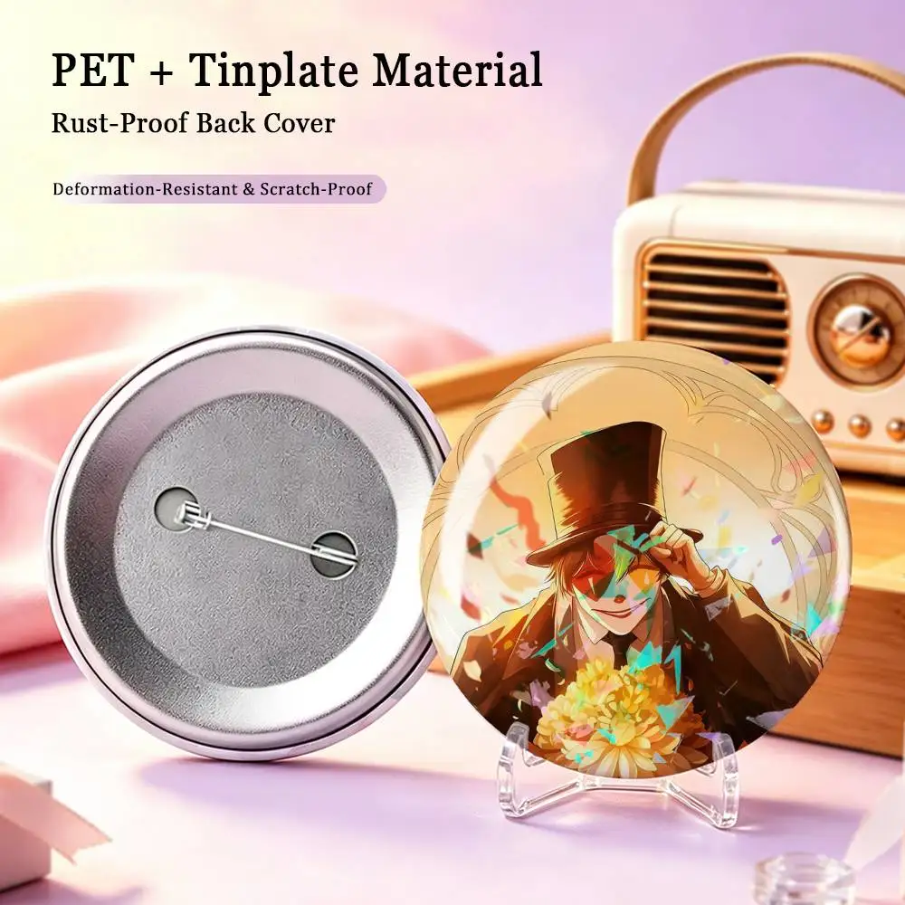 LOTM G-Gehrman Sparrow Clown Badges Creative Tinplate Round Button PinsBrooch Badge Clothes Backpack Custom