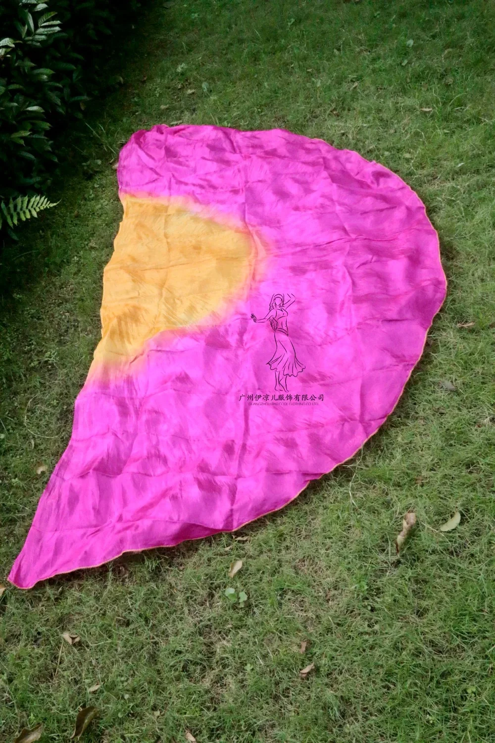 Gradient Color design 100% real silk belly dance veil Bellydance Props Silk veil semicercle veil wholesale 250*114cm Orange+Rose