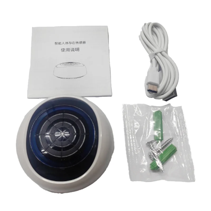 ABFN-Zigbee 3,0 Радарный волновой датчик присутствия человека Граффити Многофункциональный интеллектуальный датчик присутствия человека Белый + Черный