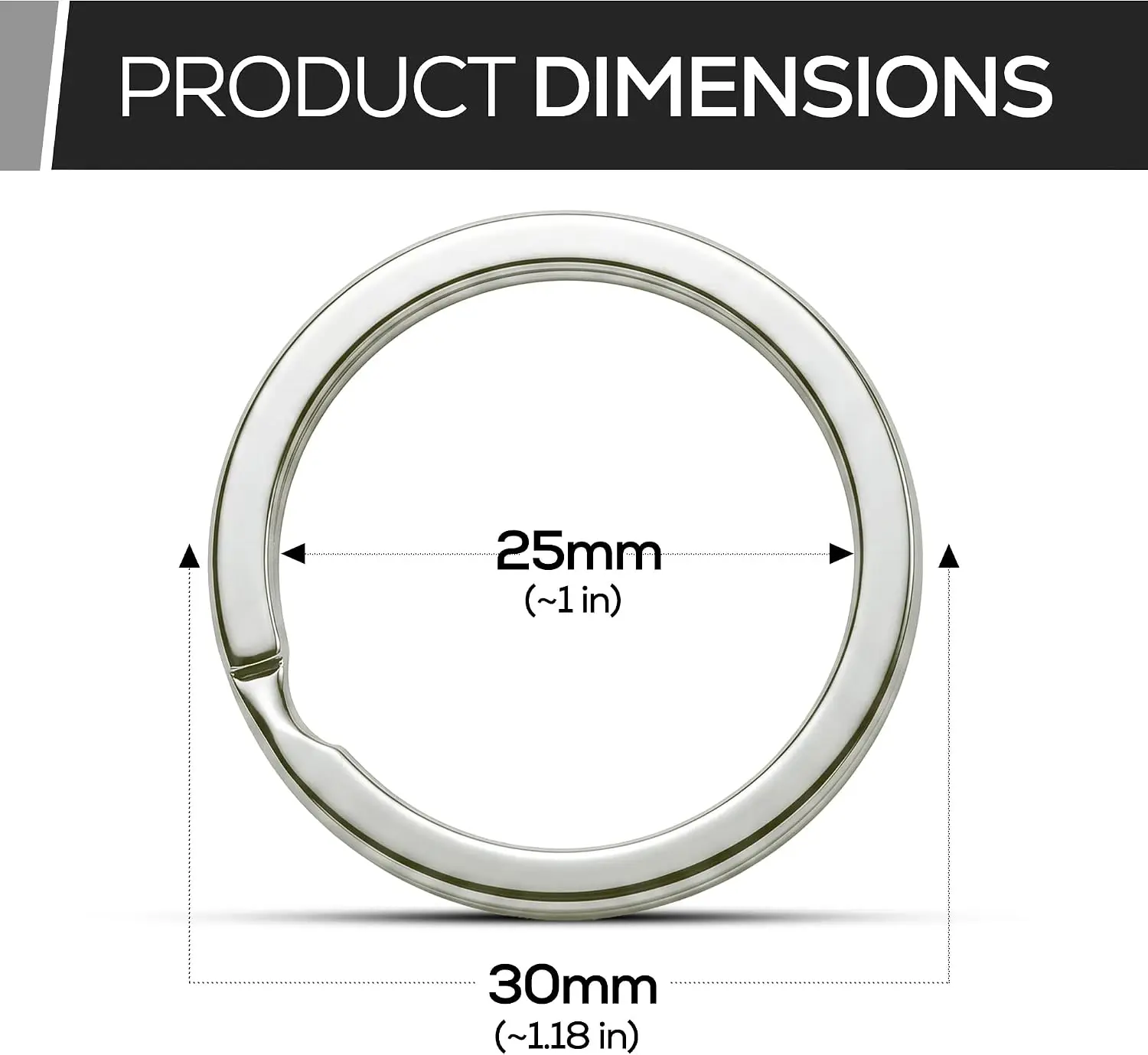 Surgical and Marine Grade Stainless Steel Split Ring for Keychains SS316L Key Rings for Car Keys