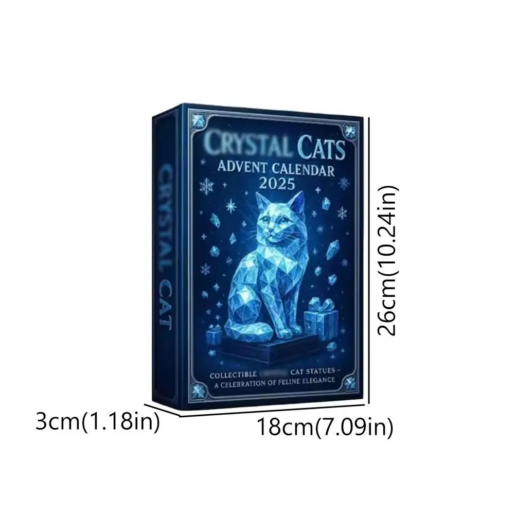 24 Days Crystals Cats Christmas Countdown Calendar Christmas Tree 2D Acrylic Cat New Year Xmas Gift Advent Calendar Party