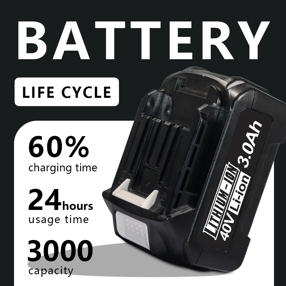 

FOR Makita 40V Battery Cutter Rechargeable Lithium Ion Battery 3.0Ah, 40V battery BL4025, BL4040, BL4080 Power Tool Battery