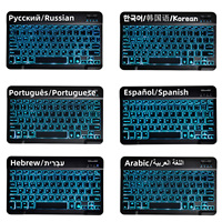 7 Colors RGB Bluetooth Keyboard Rechargeable Backlit Wireless Keyboard For iPad mini Air Pro for Android Widows Phone Tablet