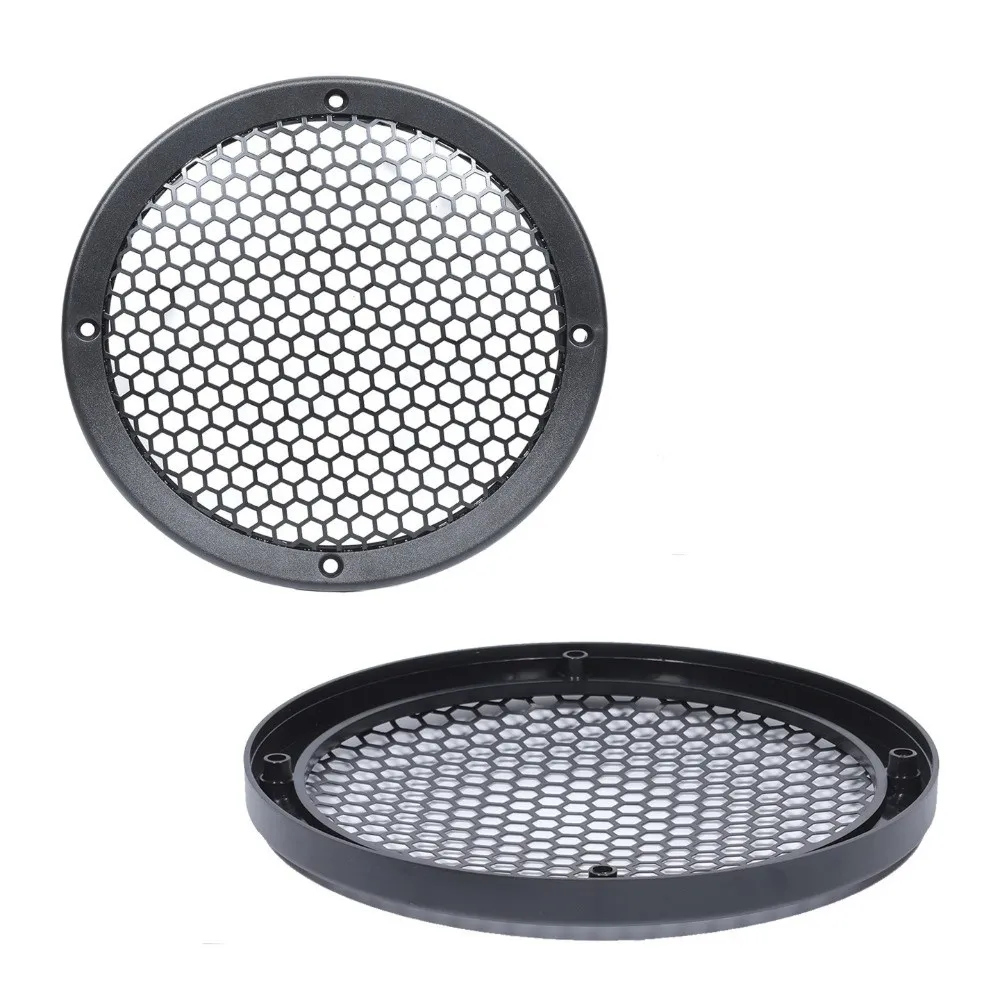 Metal Car Speaker Grille Hexagonal Mesh Protective Speaker Mesh Cover Round Shape Black Woofer Grille Cover