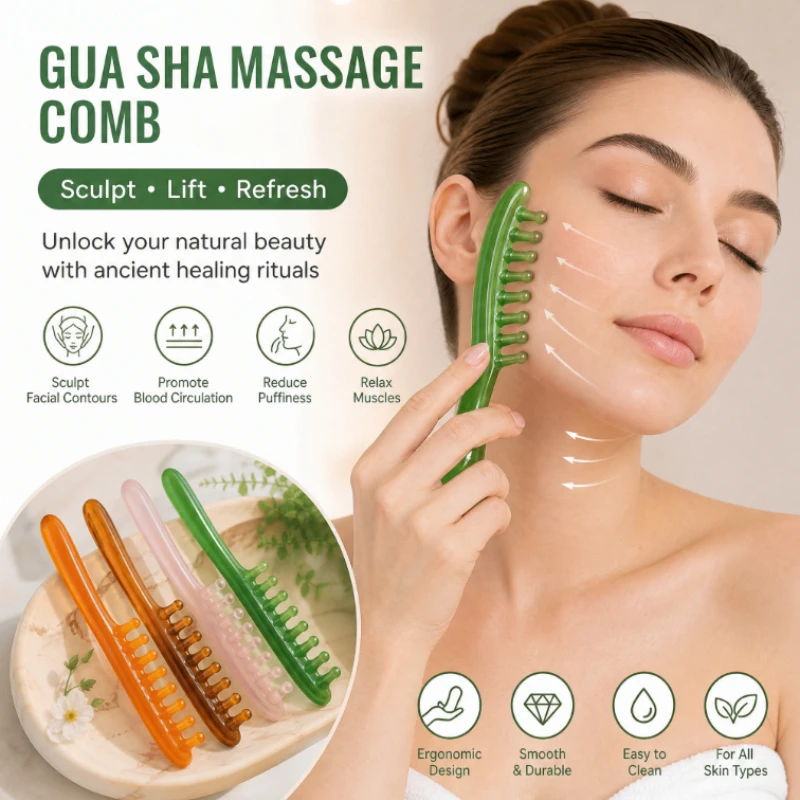 New Resin Scalp Massage Comb With Smooth Rounded Teeth Comfortable Grip For Hair Care Relaxation Head Tension Relief