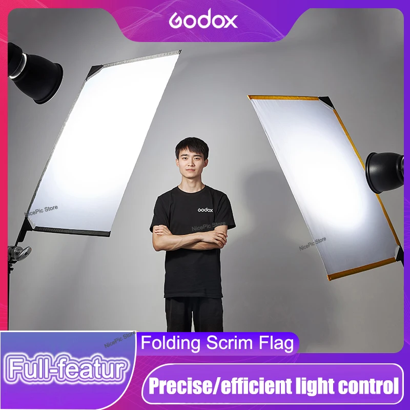 Godox SCIM ชุดอุปกรณ์สะท้อนแสงแบบกลม,ผ้าโปร่งเบาเบาลดแสงแบบพกพาพับได้สำหรับสตูดิโอ