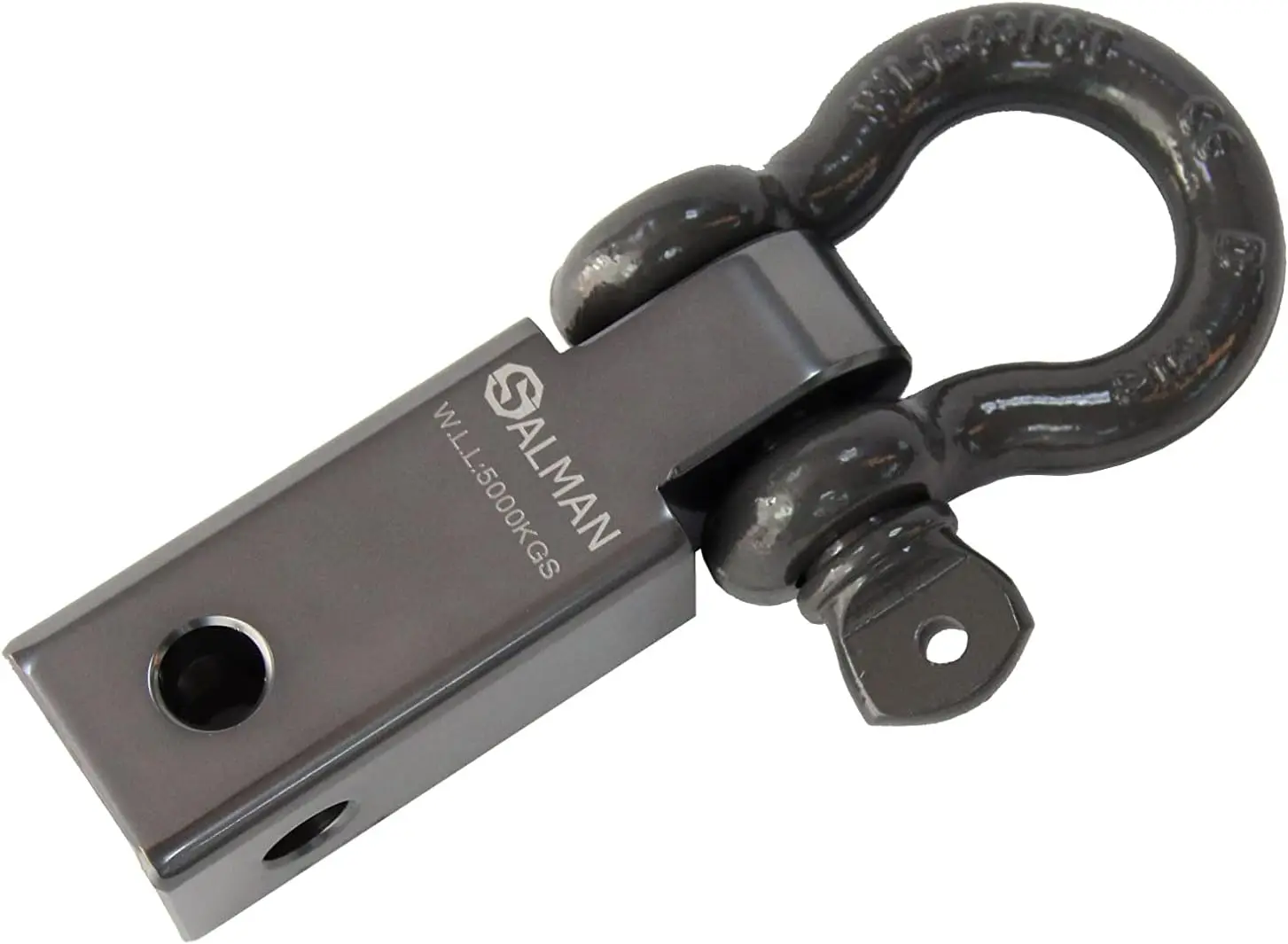 

Приемник сцепного устройства 5T, 11 000 фунтов WLL из алюминиевого сплава 6061, носовая дужка и штифт с аксессуарами для лебедки с R-образным зажимом (серый)