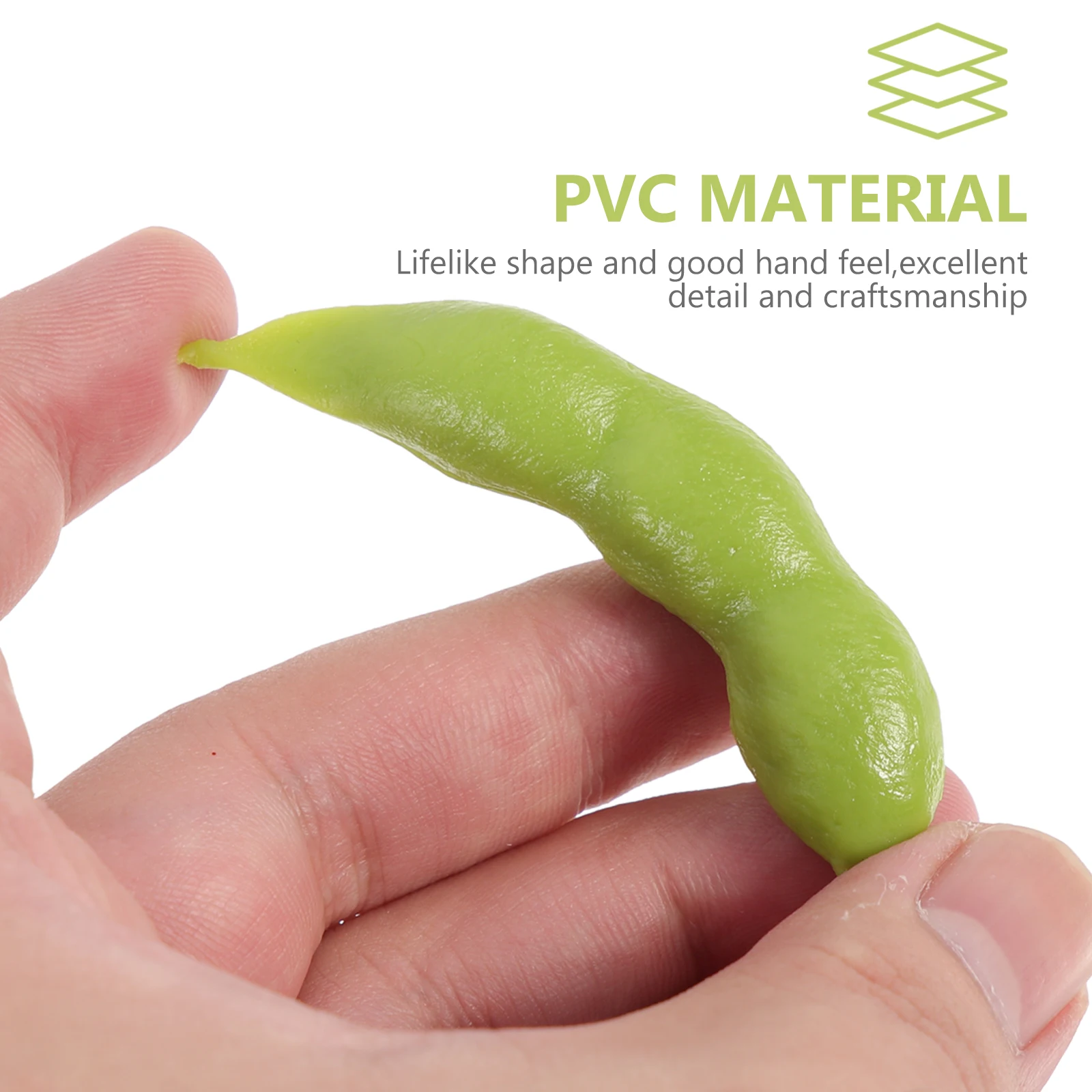 

Green Decor Simulated Edamame Decoration Lifelike Faux Soy Beans Vegetable Prop