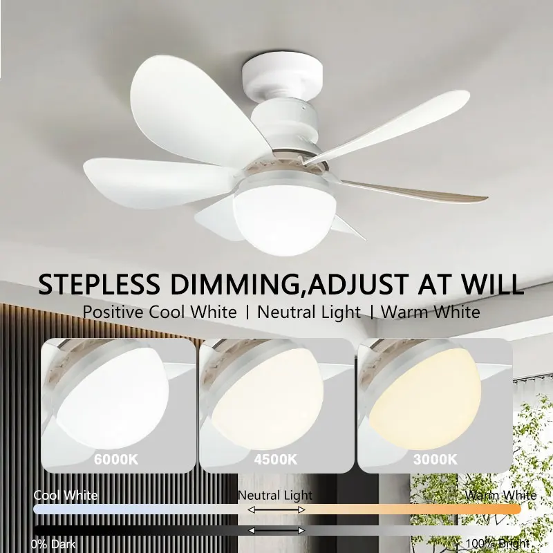 E27 With Remote Control LED Ceiling Fan 30W/40W Dimming Function Fan Light Suitable For Study Room Kitchen Dining Room AC85-265V image 3