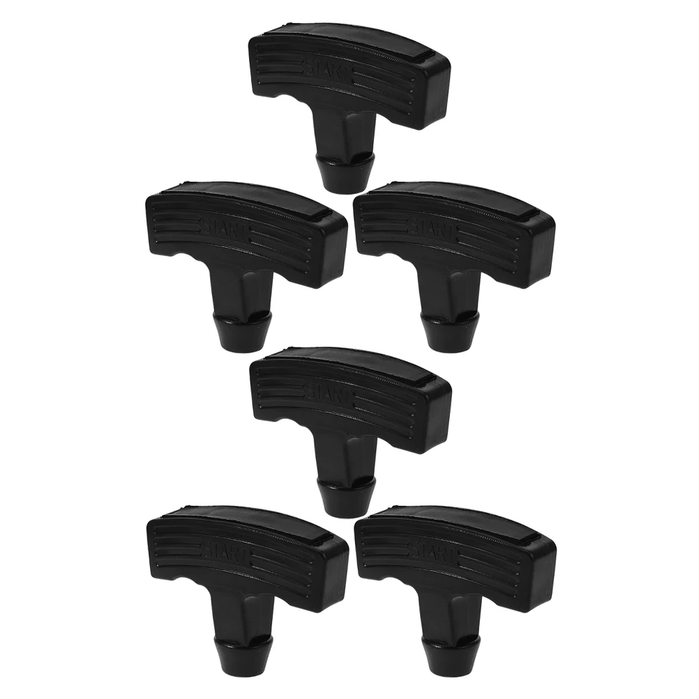 

6 Pcs Diesel Engine Starter Handle Cord Pull Lawn Mower Grip Replacement Generator Black Plastic Antislip Reusable Rope Starter