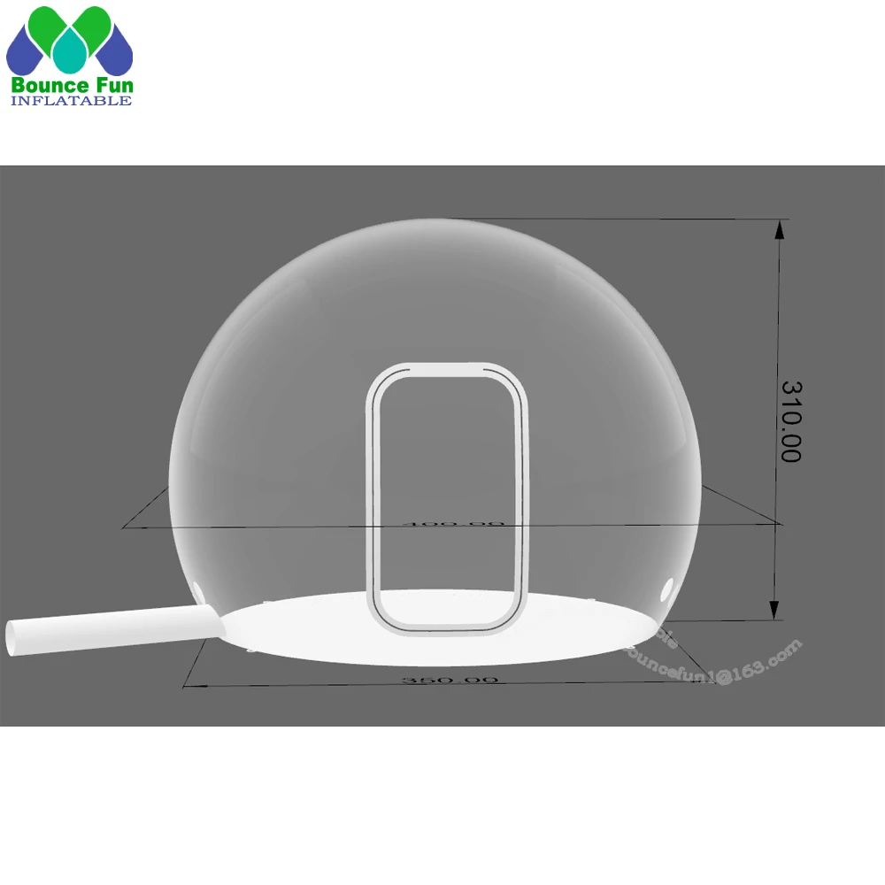 Tente Gonflable avec Boule Transparente, Maison avec Lumières LED, Globe de Neige, Ballon, Cabine Photo Extérieure pour Spectacle sur Scène