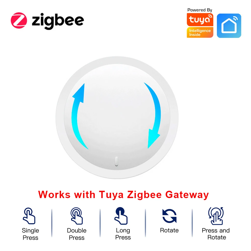 

New Tuya Smart ZigBee Smart Knob Switch DIY Wireless Scene Button Rotary Dimmer Switch Home Automation Scenario Linkage Devices