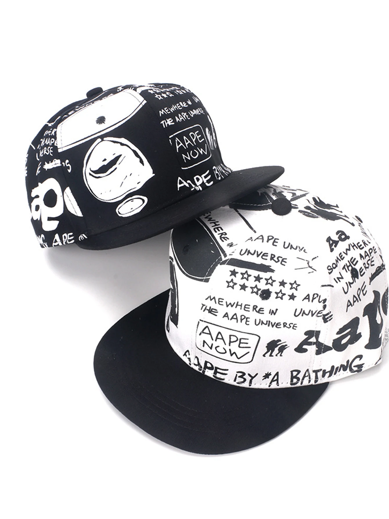 Hip hop cap flat brim hat street street dance duck tongue cap graffiti sunscreen sun hat spring and summer baseball cap