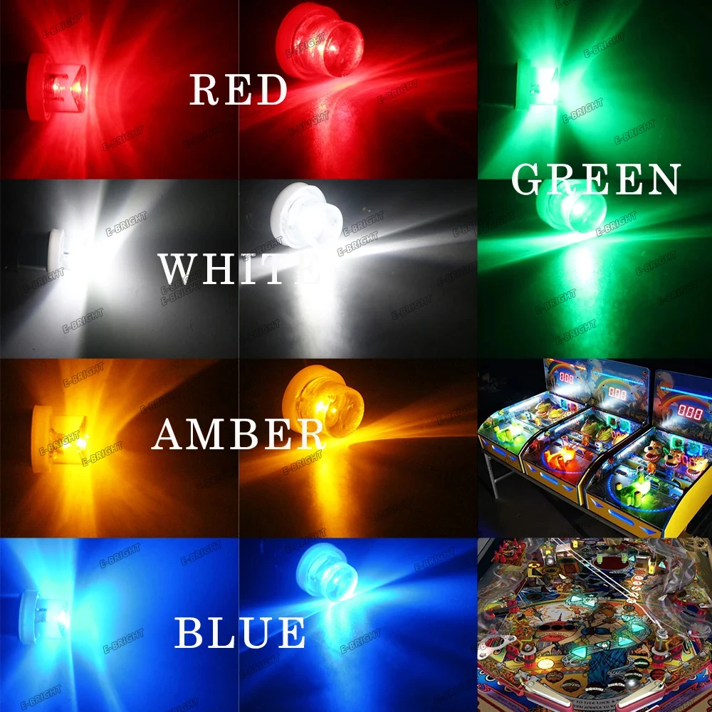 20PCS DC 6V 6.3V 44 47 BA9S LED Light Bulb T4W T11 Pinball Game Machine Lights Toy Car old Radio Pinball Auto Indicator Bulbs