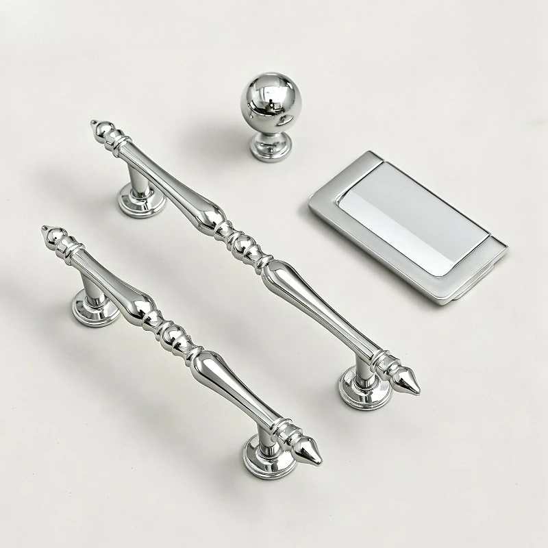 Light Luxury Bright Chrome Cabinet Door Handle, Simple Dining Side TV, Wine Cabinet Drawer Cabinet, Wine Cabinet Door Handle