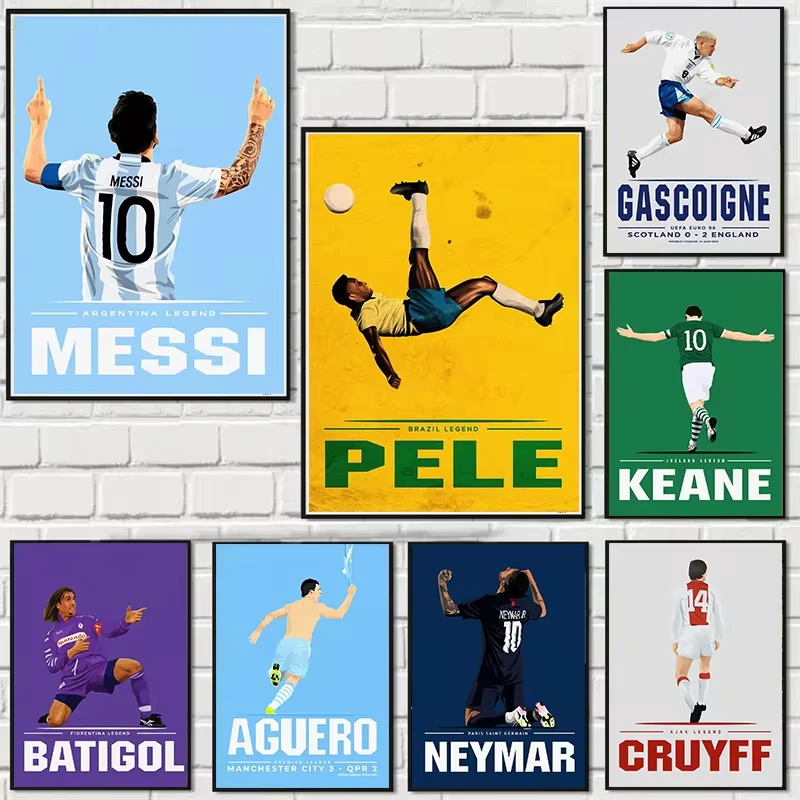 Póster de arte de pared de estrella de jugador de fútbol Deportivo, Idol de fama mundial, decoración del hogar, lienzo, pintura, Mural, Colección, imágenes impresas