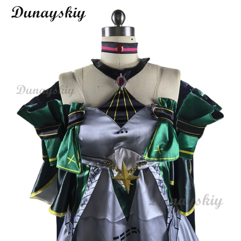 شيا كونغ تأثيري لعبة Wuthering موجات زي شعر مستعار فستان الزي حفلة الهالوين النساء فتاة أقراط الدعائم إكسسوارات الشعر