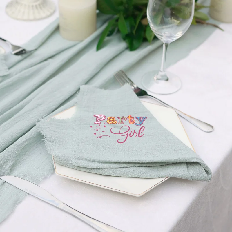 35 Colors Rustic Gauze Table Napkin Reusable Cotton Napkins For Wedding Event Party Decoration