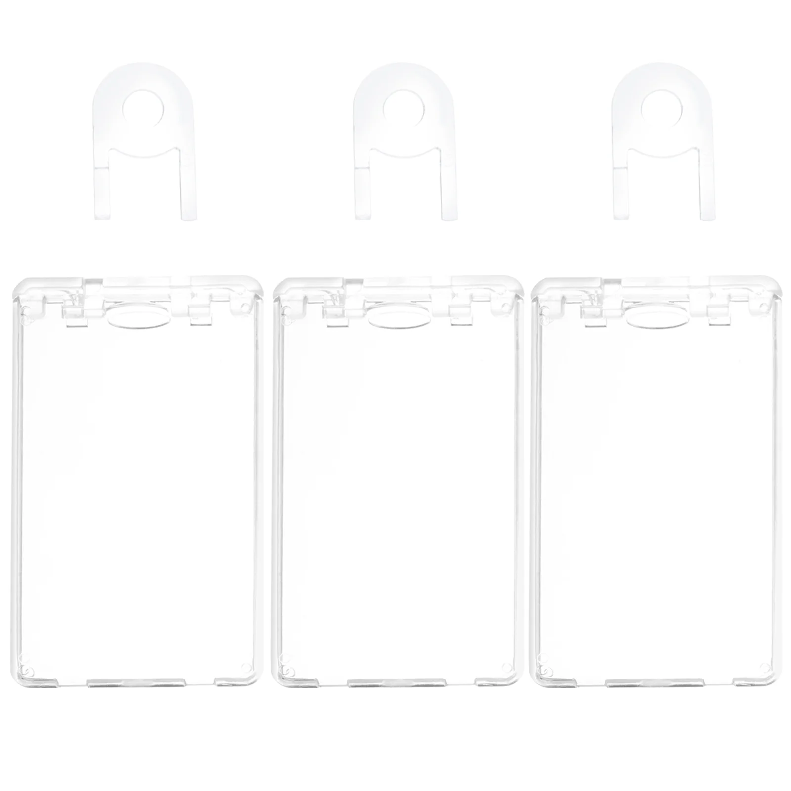 

3Pcs Id Badge Holder Clear Plastic Card Covers for Business Name Tags Anti-Scratch Protective Sleeves for Staff Nurses Students