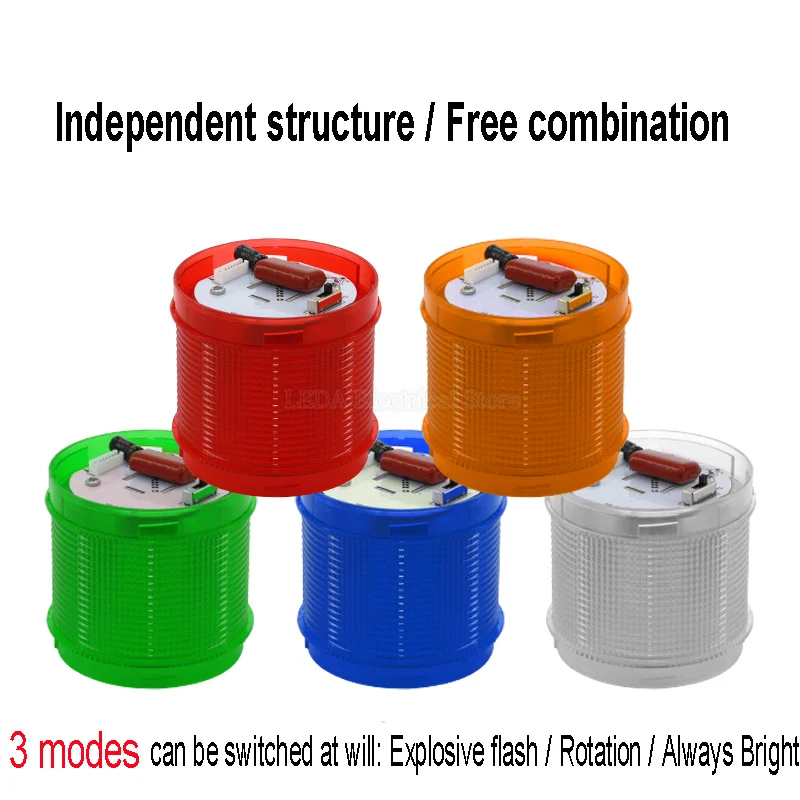 1Pcs NPT7Z-3D/1D/2D/5D Without Sound Multi-layer Combination Warning Light LED Waterproof Machine Tool Lamp 180 Degree Fold Base