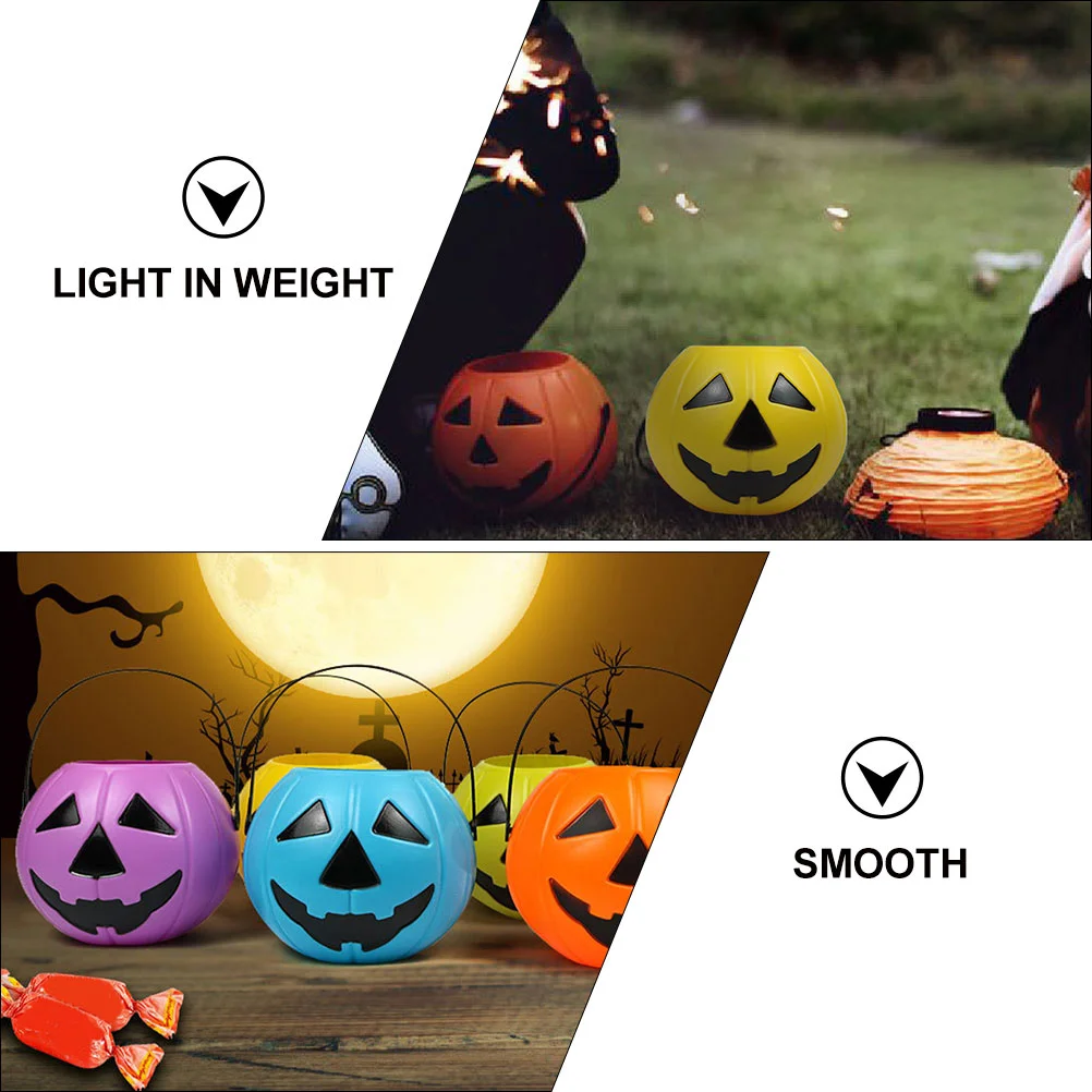 3 Pcs Pumpkin Bucket Gift Box Chocolate Candy Trick-or-treat Creative Halloween Holder Container Buckets Party Snack Pvc Gifts